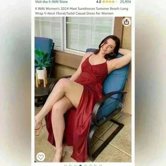 II ININ Women's 2023 Maxi Sundresses Summer Beach Long Wrap V-Neck Solid-L-NWT - Picture 3 of 7